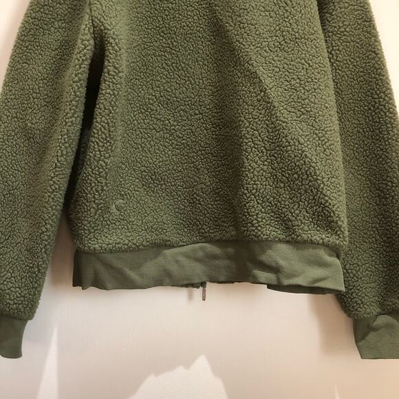 Zyia Active Women's Olive Flying V Fleece Jacket Size Medium Green Full Zip - Picture 8 of 10